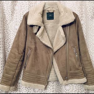 Stunning Zara Shearling Moto Jacket
